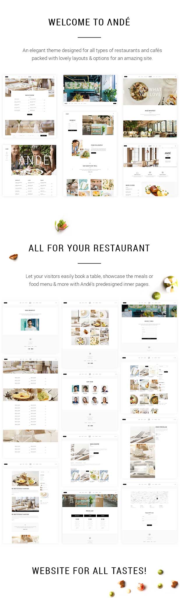 Andé - Ein modernes und elegantes Restaurant WordPress Layout