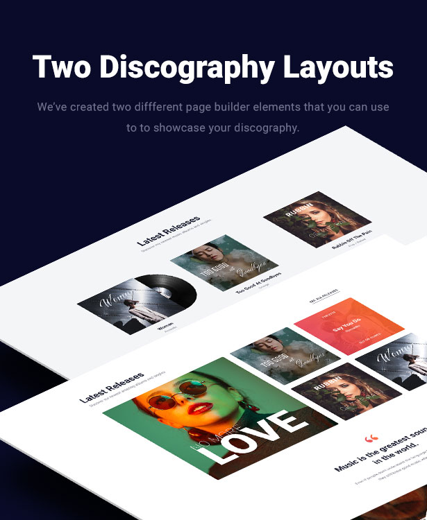 Slide Musik WordPress Layout Diskographie Layouts