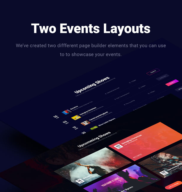 Slide Musik WordPress Layout Veranstaltungen Layouts