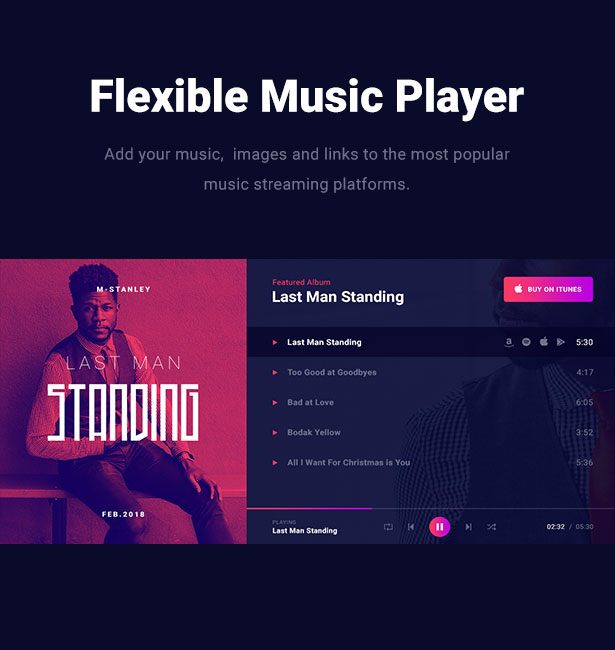 Slide Musik WordPress Layout Musik-Player