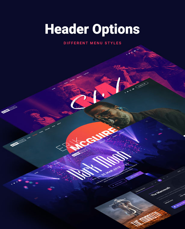 Slide Musik WordPress Layout Menüs