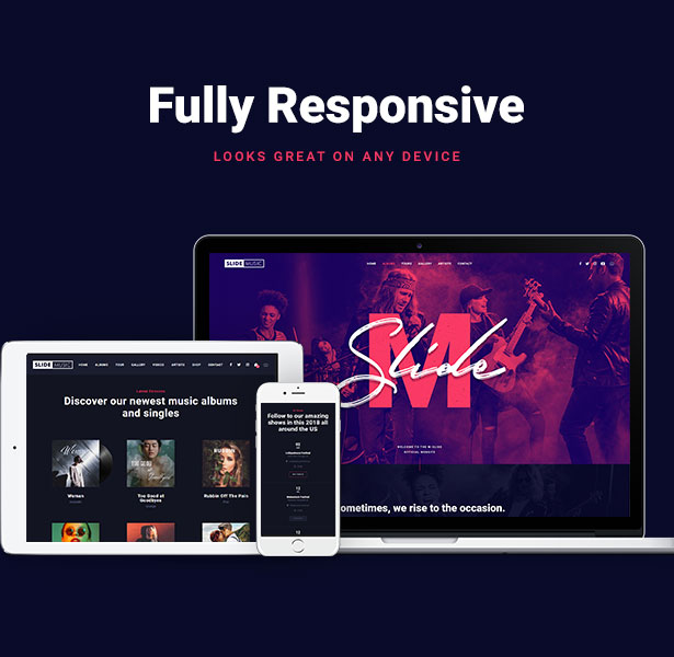 Slide Music WordPress Layout Responsiv
