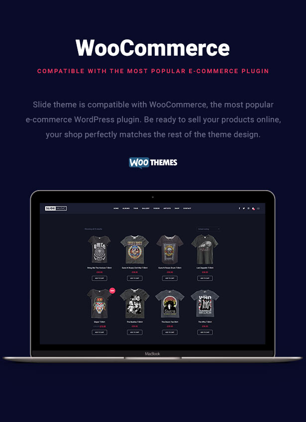 Slide Musik WordPress Layout WooCommerce