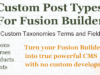 Benutzerdefinierte Beitragstypen und Taxonomien für Fusion Builder