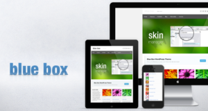 Blaues Kasten-WordPress-Thema – Geschäfts-Rahmen