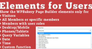 Elemente für Benutzer – Addon für WPBakery Page Builder (ehemals Visual Composer)