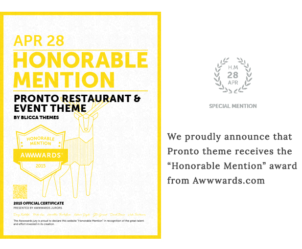 Pronto - Restaurant & Veranstaltung Wordpress Layout