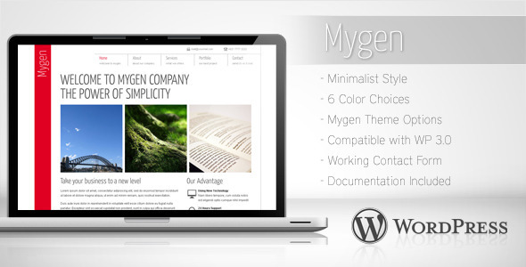 Wordpress Corporate Template Mygen - Minimalist Business WordPress Theme 2