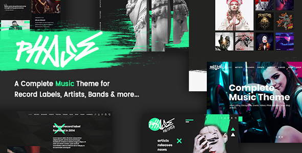 Wordpress Entertainment Template Phase - A Complete Music WordPress Theme for Record Labels and Artists