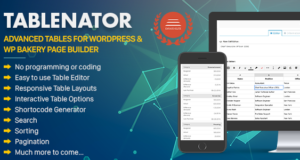 Tablenator – Erweiterte Tabellen für WordPress & WP Bakery Page Builder