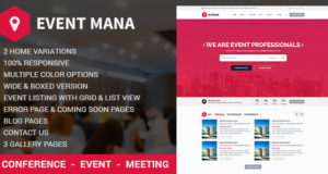 Veranstaltungsmanagement WordPress Vorlage