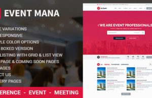 Veranstaltungsmanagement WordPress Vorlage