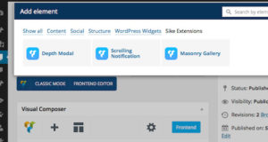 WPBakery Page Builder (ehemals Visual Composer) Erweiterungs-Popup und Benachrichtigung