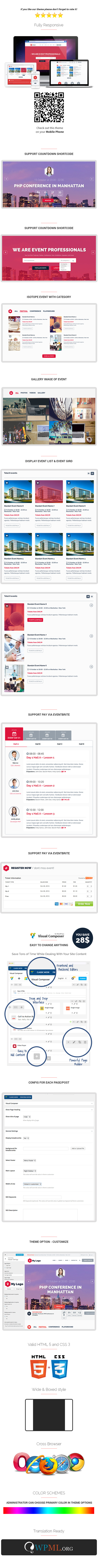 Sauberes und kreatives Event Management WordPress Vorlage