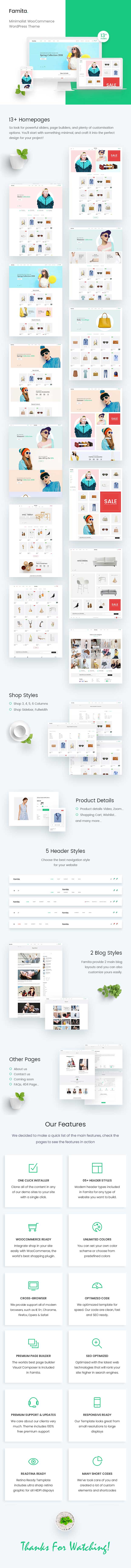 Famita - minimalistisches WooCommerce WordPress Layout