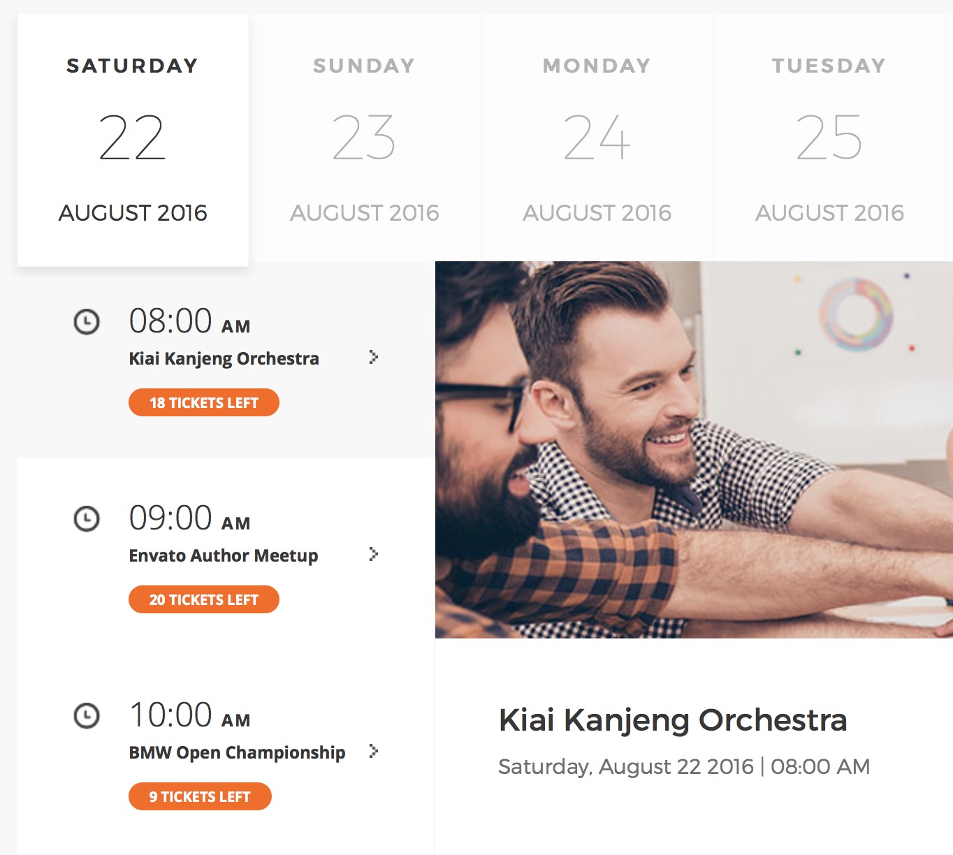 MyTicket - Ereignisbenachrichtigungselemente HTML5-Vorlage