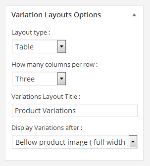 WooCommerce Produkt Variationen Layouts