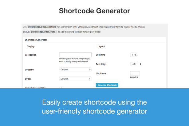 WordPress Knowledgebase Shortcode Plugin