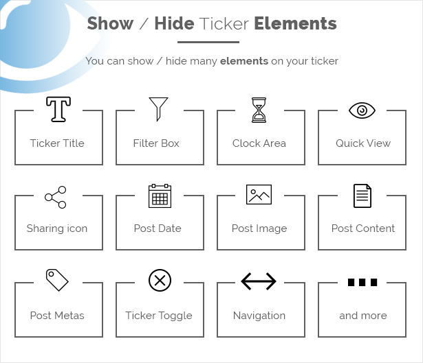 Ticker Show ausblenden Elemente