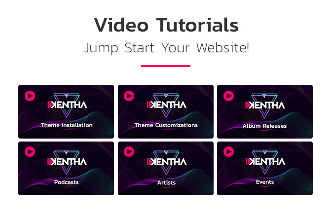 Kentha Music WordPress Layout Videoanleitungen