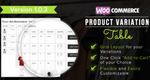 WooCommerce-Produktvariationstabelle