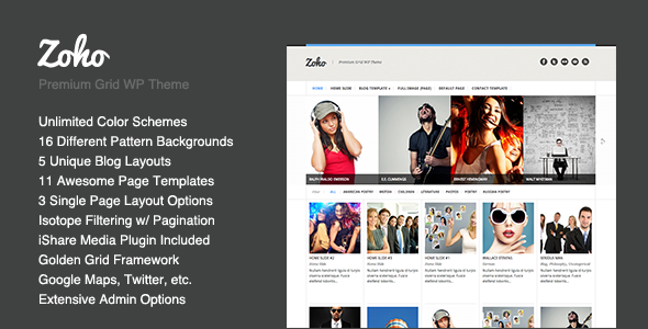 Wordpress Kreativ Template Zoho - WordPress Grid Portfolio