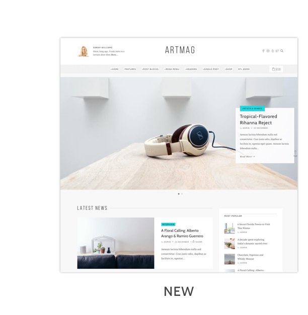 Artmag Magazine & Shop WordPress Layout