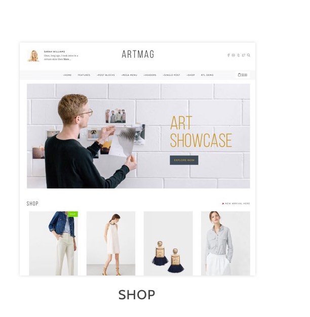 Artmag Magazine & Shop WordPress Layout
