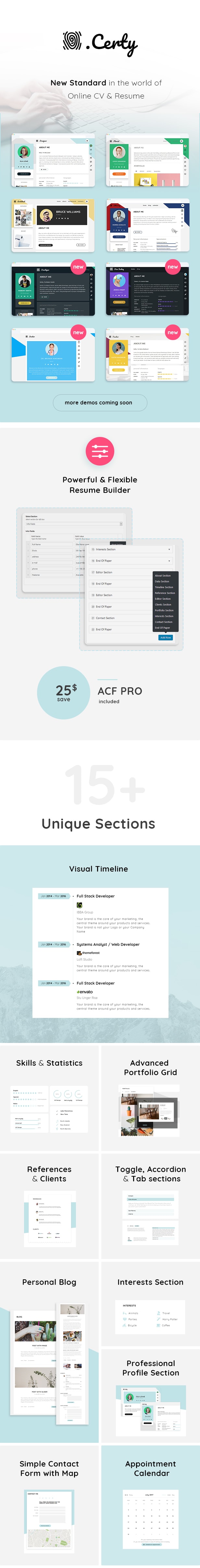 Certy - Lebenslauf, CV WordPress Layout