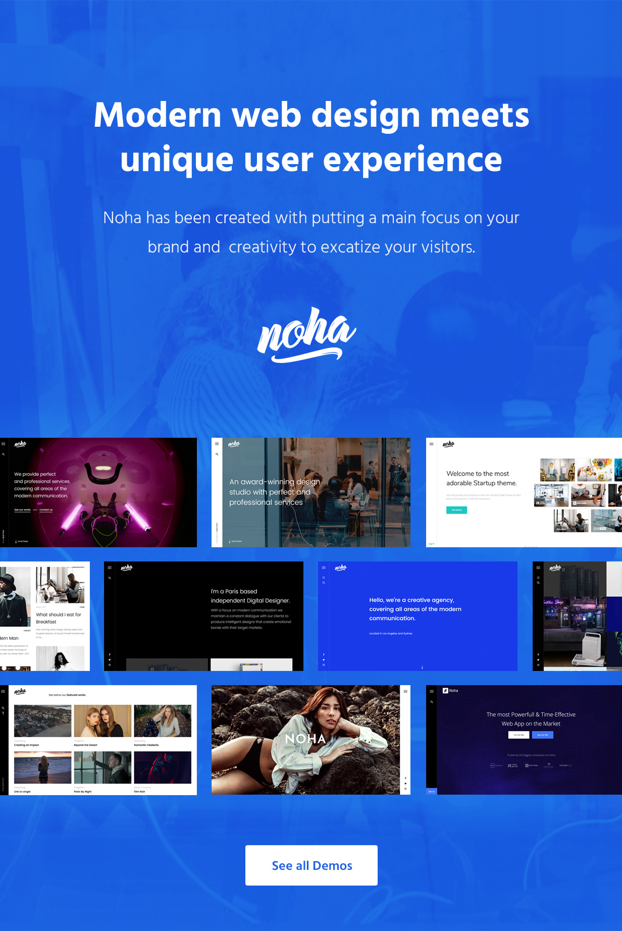 Noha - Ein modernes Agentur-WordPress-Template für Kreative