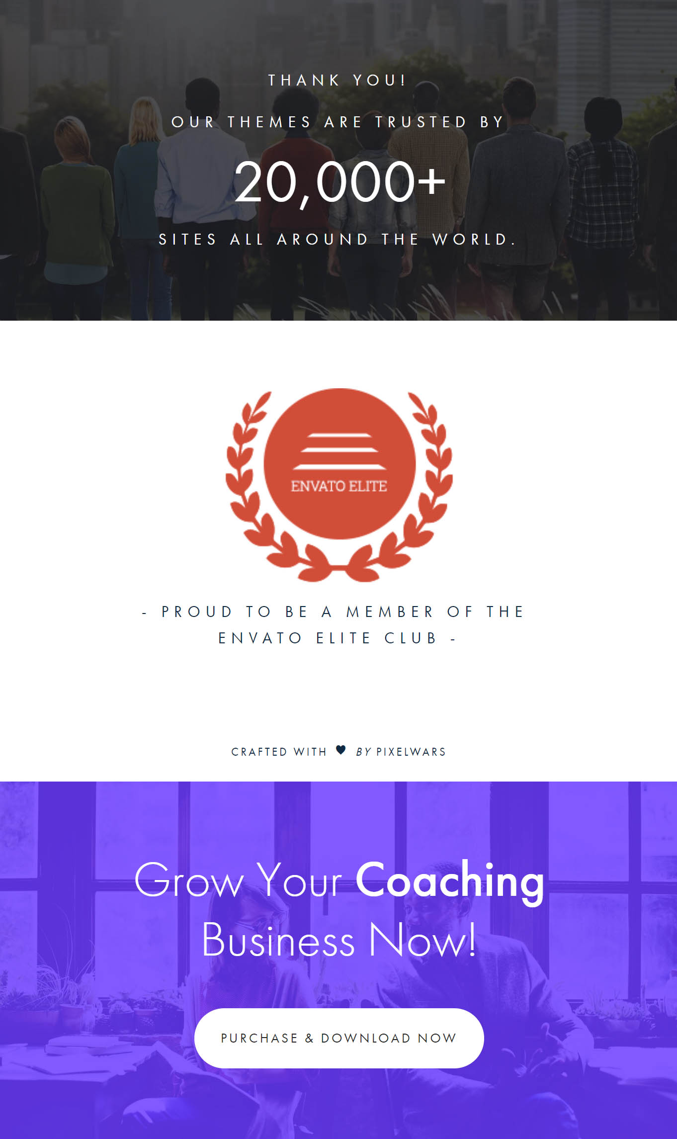 Coaching-Thema von pixelwars - für WordPress Coaching-Thema für Trainer