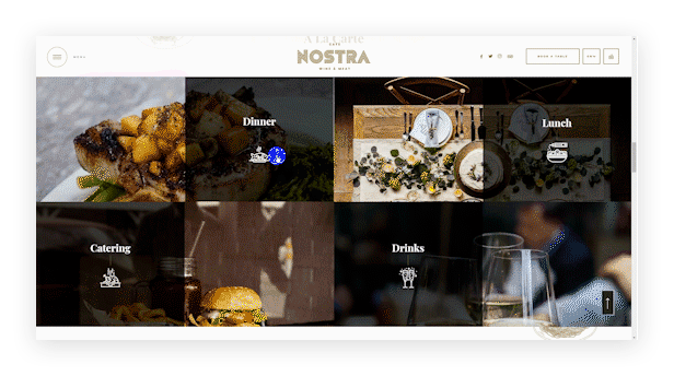 Nostra - Ein elegantes Cafe & Restaurant WordPress Vorlage