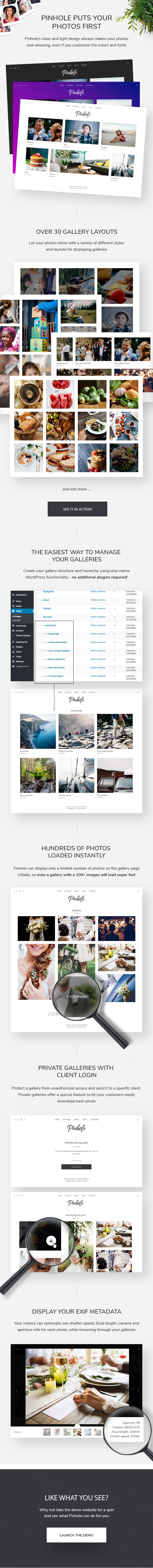 Pinhole - WordPress Gallery Template für Fotografen