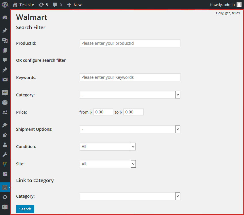 Suchfilter Walmart WooImporter