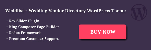 Weddlist Vendor Directory WordPress Layout