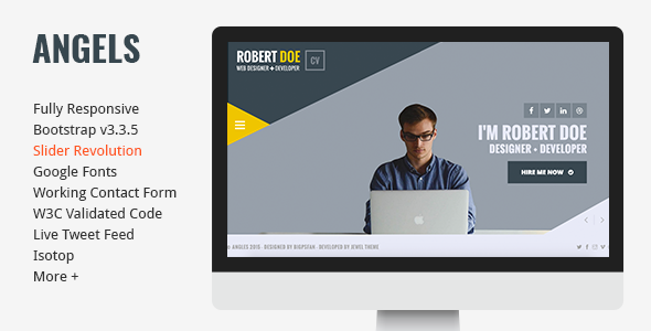 Engel - Sauberes und kreatives vCard-Portfolio-Template