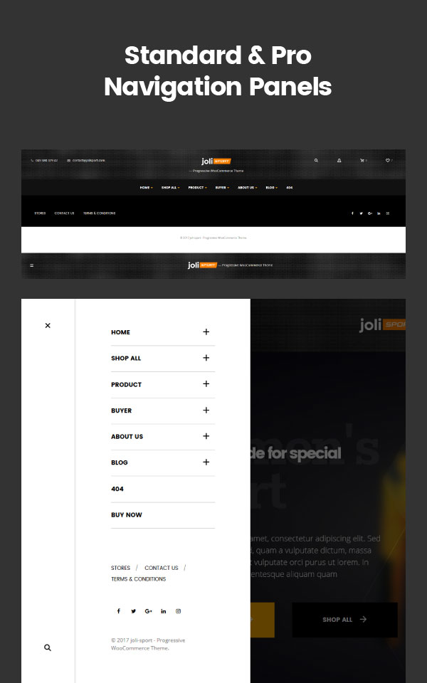 Joli-Sport - Navigation