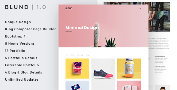 Blund minimales Portfolio WordPress-Template