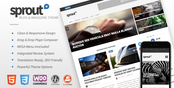 Sprout - Clean Blog / News / Responsives Thema der Zeitschrift