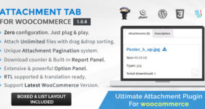 Attachment-Registerkarte für Woocommerce