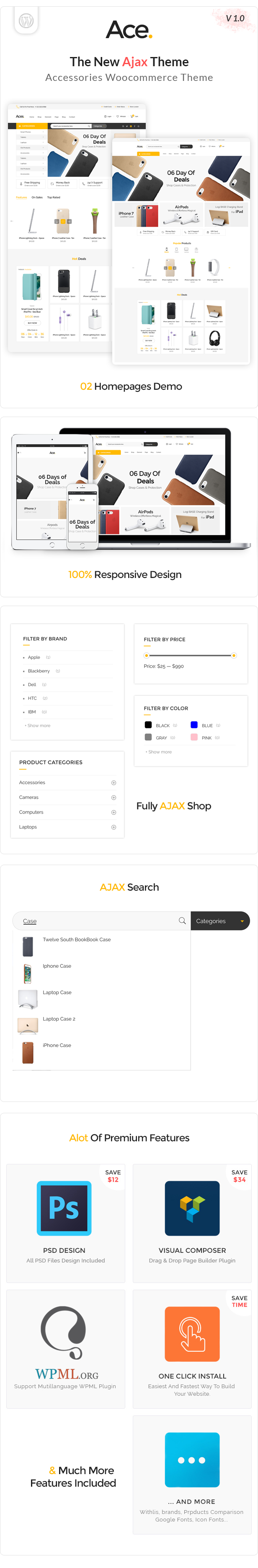 Ace - Zubehör AJAX Woocommerce Template