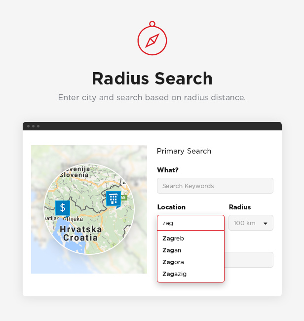 Radius-Suche