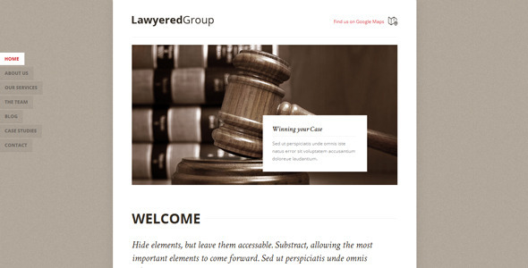 Wordpress Corporate Template Lawyered Group - Responsive Retina WP One-Page
