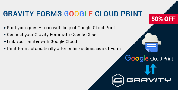 Wordpress Formular Plugin Gravity Forms with Google Cloud Printer
