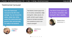 WPBakery Page Builder (vormals Visual Composer) Erweiterungen – Testimonial Carousel