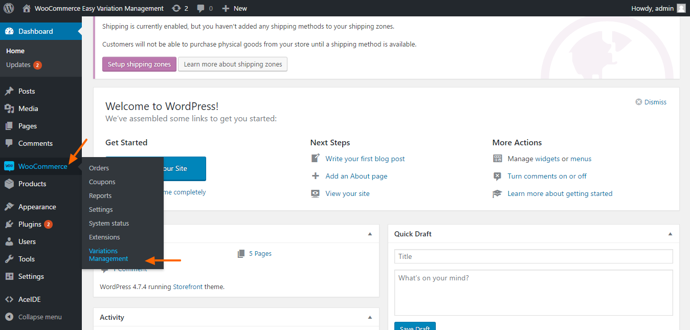 WooCommerce Easy Variations Management