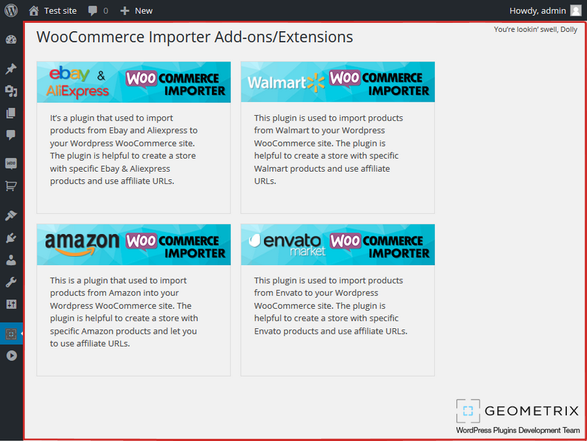 Add-Ons-Erweiterungen WooImporter