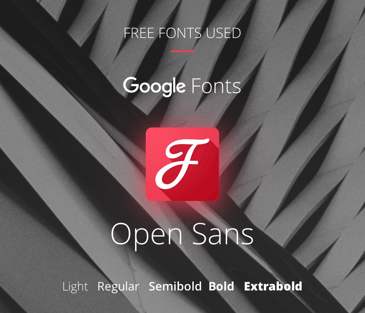 Verwendete Google-Schriftart: Open Sans