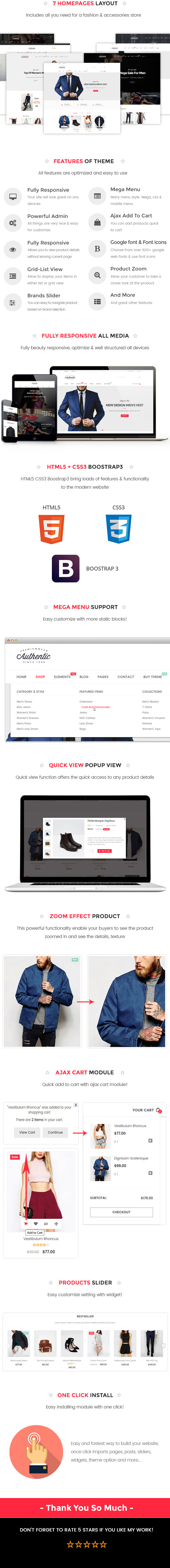 Authentic - Responsives WooCommerce-WordPress-Template für verschiedene Zwecke