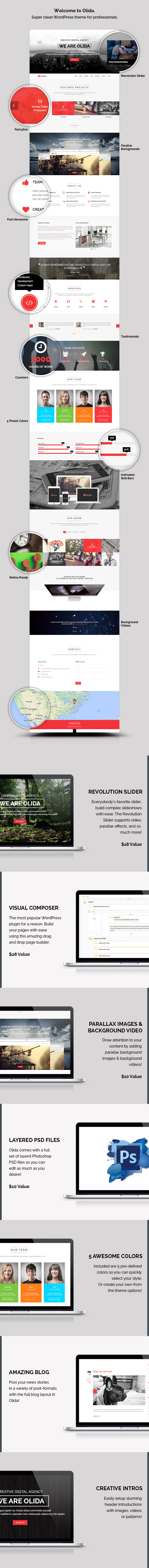 Olida - Creative Parallax One Page WP Vorlage